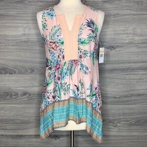 Vintage America Cloud Pink West Coast Floral Top